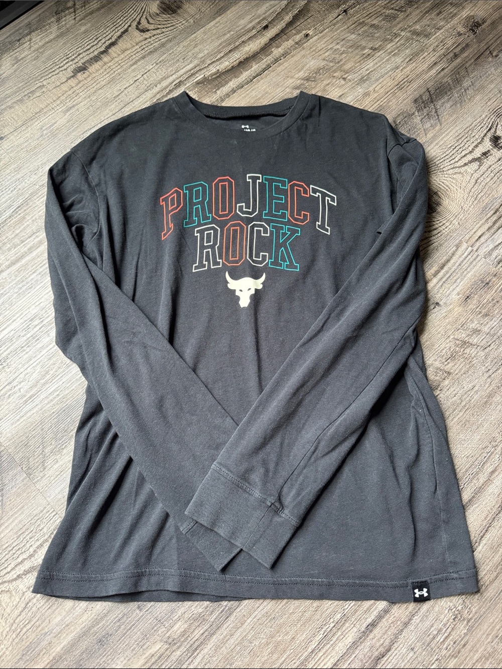 Under Armour Black 'Project Rock' Long Sleeve Tee with Multicolor Graphic